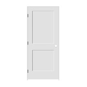 Trimlite 24" x 80" x 1-3/8" Primed 2-Panel Interior Shaker 4-9/16" RH Prehung Door with Matte Black Hinges 2068pri8402RH10B4916